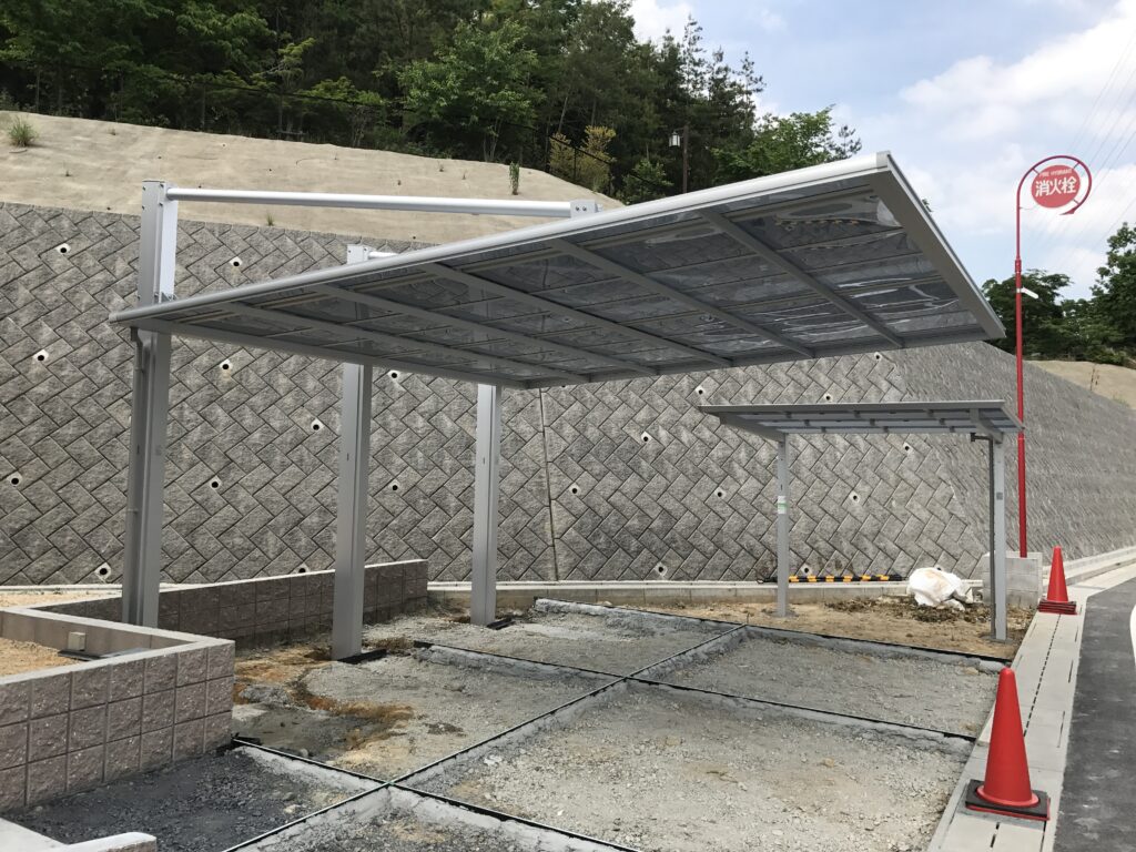 京都・八幡市で加工したカーポート