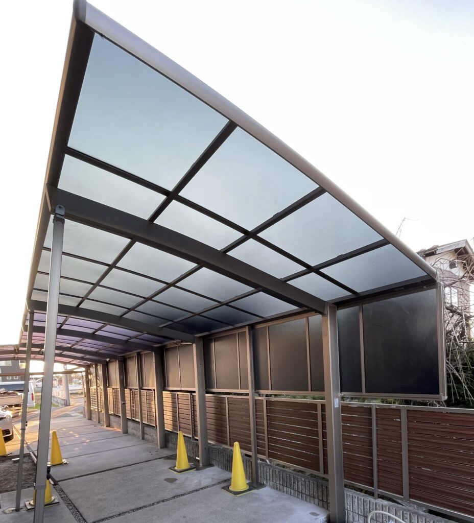 京都・田辺市で加工したカーポート