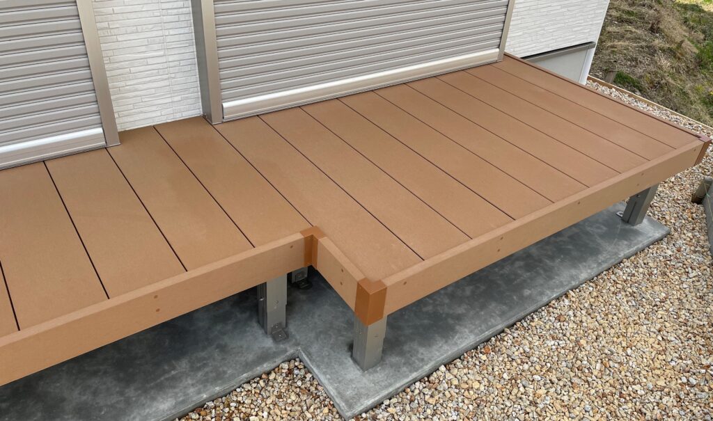 京都・長岡京で加工したウッドデッキ